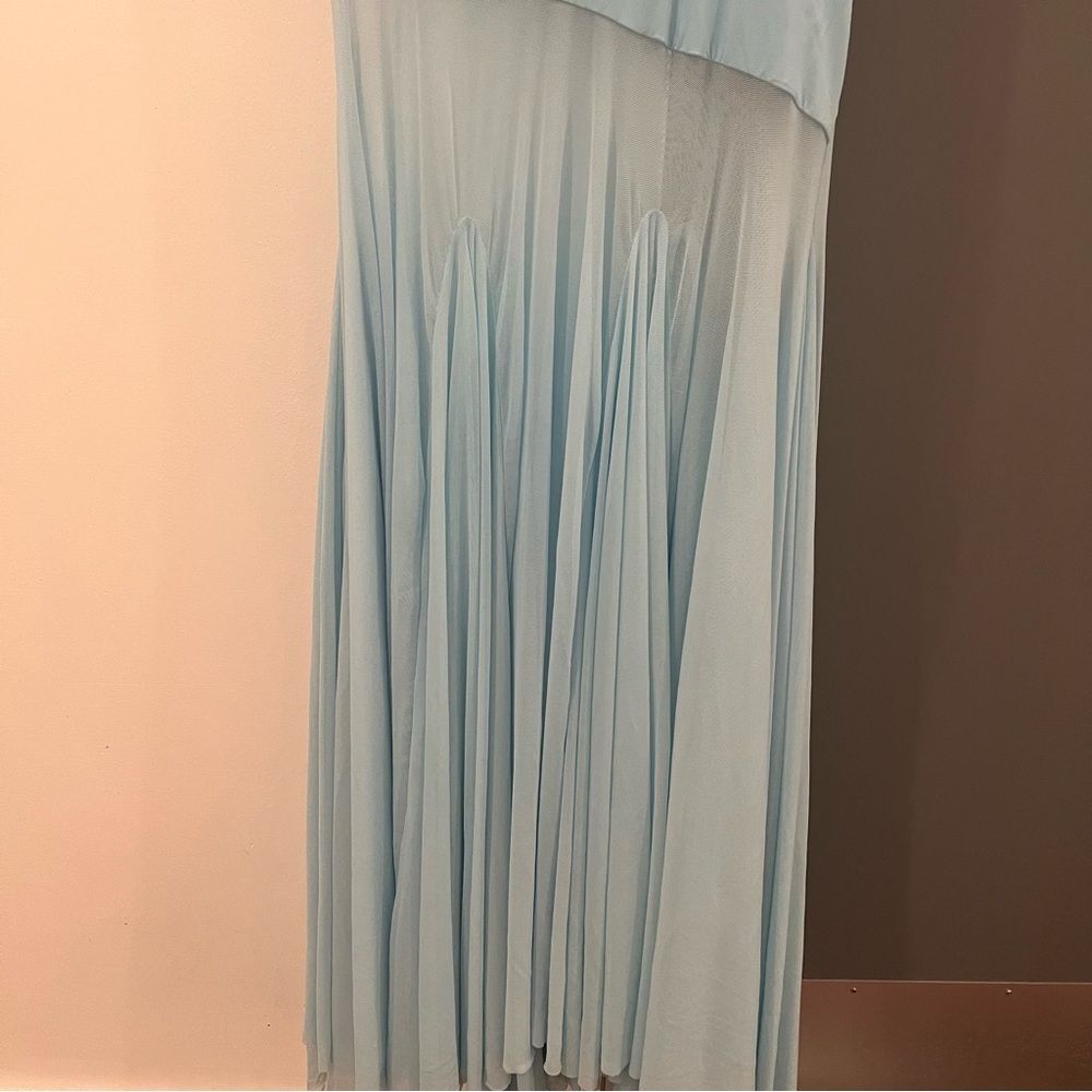 Deme by Gabriella Maxi Dress Light Blue Dahlia Gown Strapless size M - Picture 10 of 11